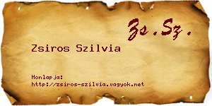 Zsiros Szilvia névjegykártya
