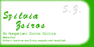 szilvia zsiros business card